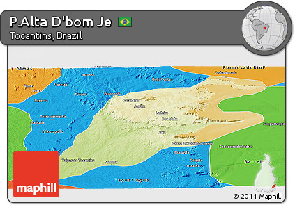 Physical Panoramic Map of P.Alta D'bom Je, political outside