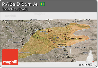 Satellite Panoramic Map of P.Alta D'bom Je, semi-desaturated