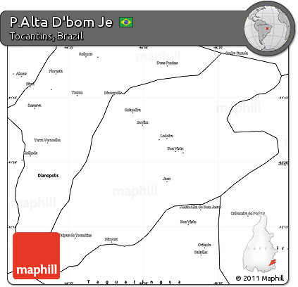 Blank Simple Map of P.Alta D'bom Je