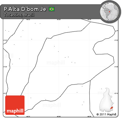 Blank Simple Map of P.Alta D'bom Je, no labels
