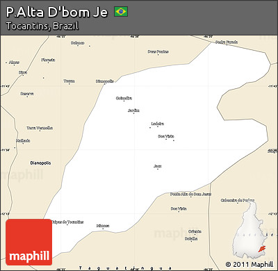 Classic Style Simple Map of P.Alta D'bom Je