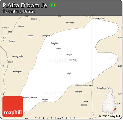 Classic Style Simple Map of P.Alta D'bom Je
