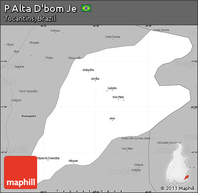Gray Simple Map of P.Alta D'bom Je