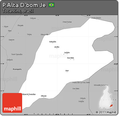 Gray Simple Map of P.Alta D'bom Je