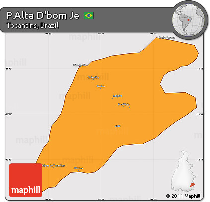 Political Simple Map of P.Alta D'bom Je, cropped outside
