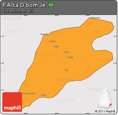 Political Simple Map of P.Alta D'bom Je, cropped outside