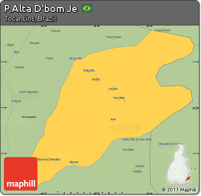Savanna Style Simple Map of P.Alta D'bom Je