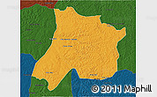 Political 3D Map of Pedro Afonso, darken