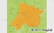 Political 3D Map of Pedro Afonso, physical outside
