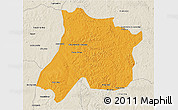 Political 3D Map of Pedro Afonso, shaded relief outside