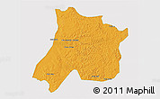 Political 3D Map of Pedro Afonso, single color outside
