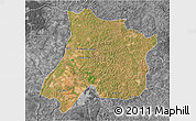 Satellite 3D Map of Pedro Afonso, desaturated