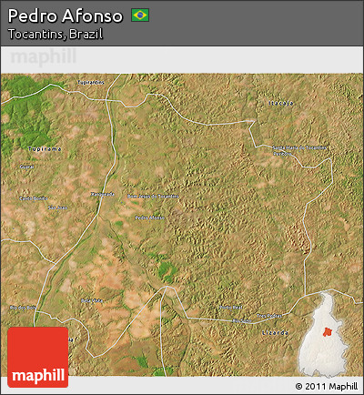 Satellite 3D Map of Pedro Afonso