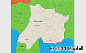 Shaded Relief 3D Map of Pedro Afonso, political outside