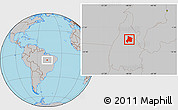 Gray Location Map of Pedro Afonso