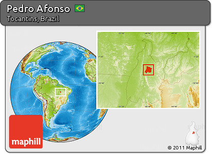Physical Location Map of Pedro Afonso