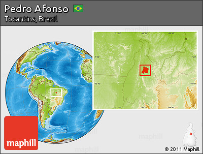Physical Location Map of Pedro Afonso