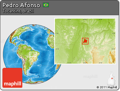 Physical Location Map of Pedro Afonso