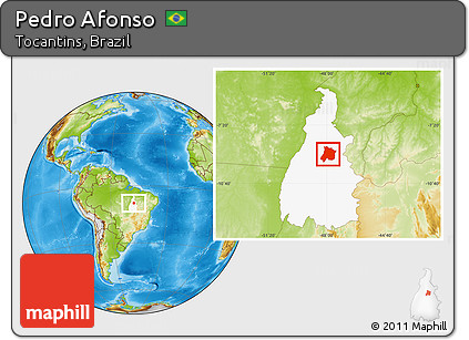 Physical Location Map of Pedro Afonso, highlighted parent region