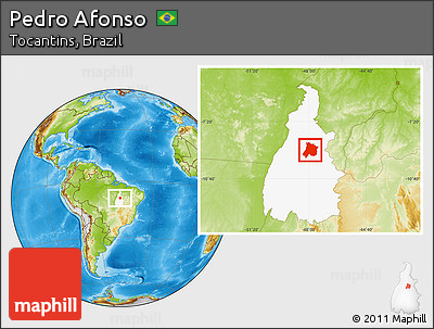 Physical Location Map of Pedro Afonso, highlighted parent region