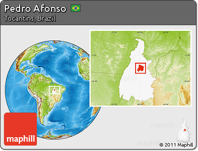 Physical Location Map of Pedro Afonso, highlighted parent region