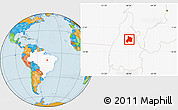 Political Location Map of Pedro Afonso, highlighted country