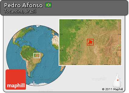 Satellite Location Map of Pedro Afonso