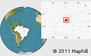 Satellite Location Map of Pedro Afonso, highlighted country