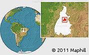 Satellite Location Map of Pedro Afonso, highlighted parent region