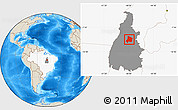 Shaded Relief Location Map of Pedro Afonso, highlighted country, highlighted parent region