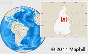 Shaded Relief Location Map of Pedro Afonso, highlighted parent region