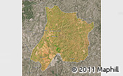 Satellite Map of Pedro Afonso, semi-desaturated