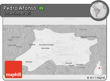 Gray Panoramic Map of Pedro Afonso