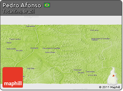 Physical Panoramic Map of Pedro Afonso