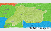 Physical Panoramic Map of Pedro Afonso, political outside