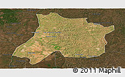 Satellite Panoramic Map of Pedro Afonso, darken
