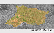 Satellite Panoramic Map of Pedro Afonso, desaturated