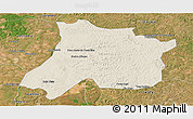 Shaded Relief Panoramic Map of Pedro Afonso, satellite outside