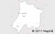Silver Style Simple Map of Pedro Afonso, cropped outside