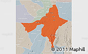 Political 3D Map of Peixe, lighten, semi-desaturated