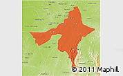 Political 3D Map of Peixe, physical outside