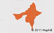 Political 3D Map of Peixe, single color outside