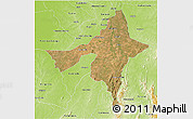 Satellite 3D Map of Peixe, physical outside