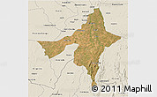 Satellite 3D Map of Peixe, shaded relief outside