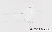 Silver Style 3D Map of Peixe, single color outside