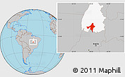Gray Location Map of Peixe, highlighted parent region
