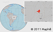Gray Location Map of Peixe, hill shading