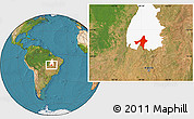 Satellite Location Map of Peixe, highlighted parent region