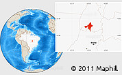 Shaded Relief Location Map of Peixe, highlighted country