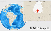 Shaded Relief Location Map of Peixe, highlighted parent region